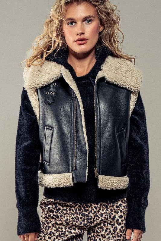 Sherpa Lined Cropped Vest
