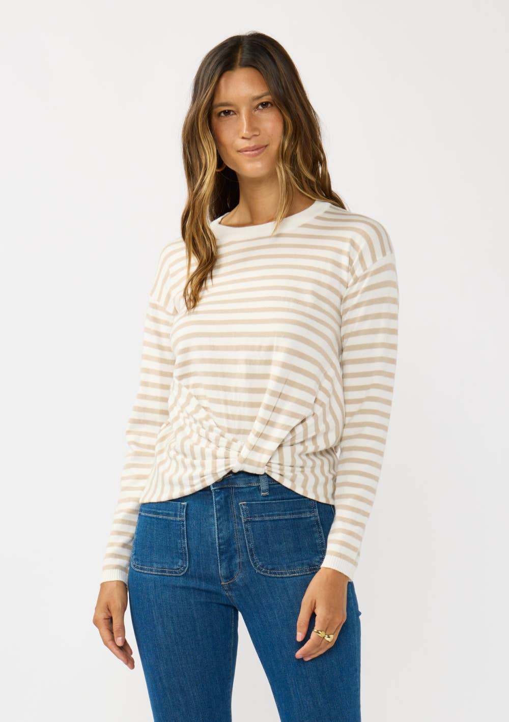 Front Knot Pullover Sweater