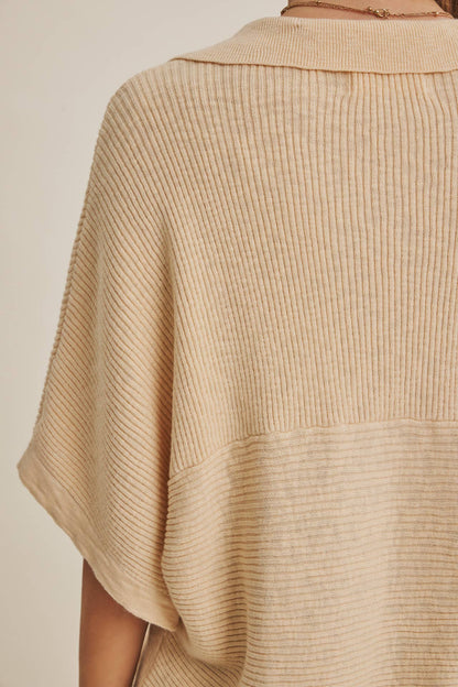 Relaxed Slub Rib Dolman Sweater