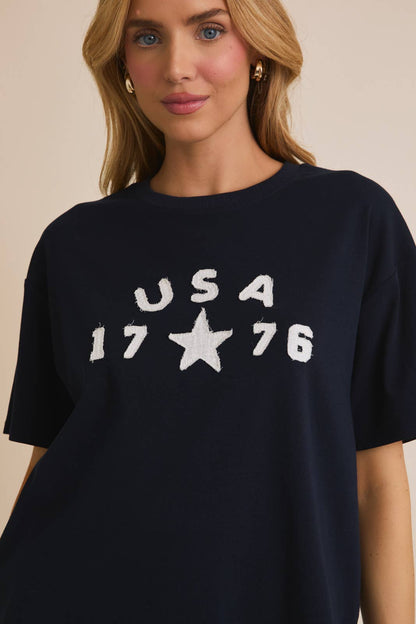 Crew Neck "USA" T-Shirt