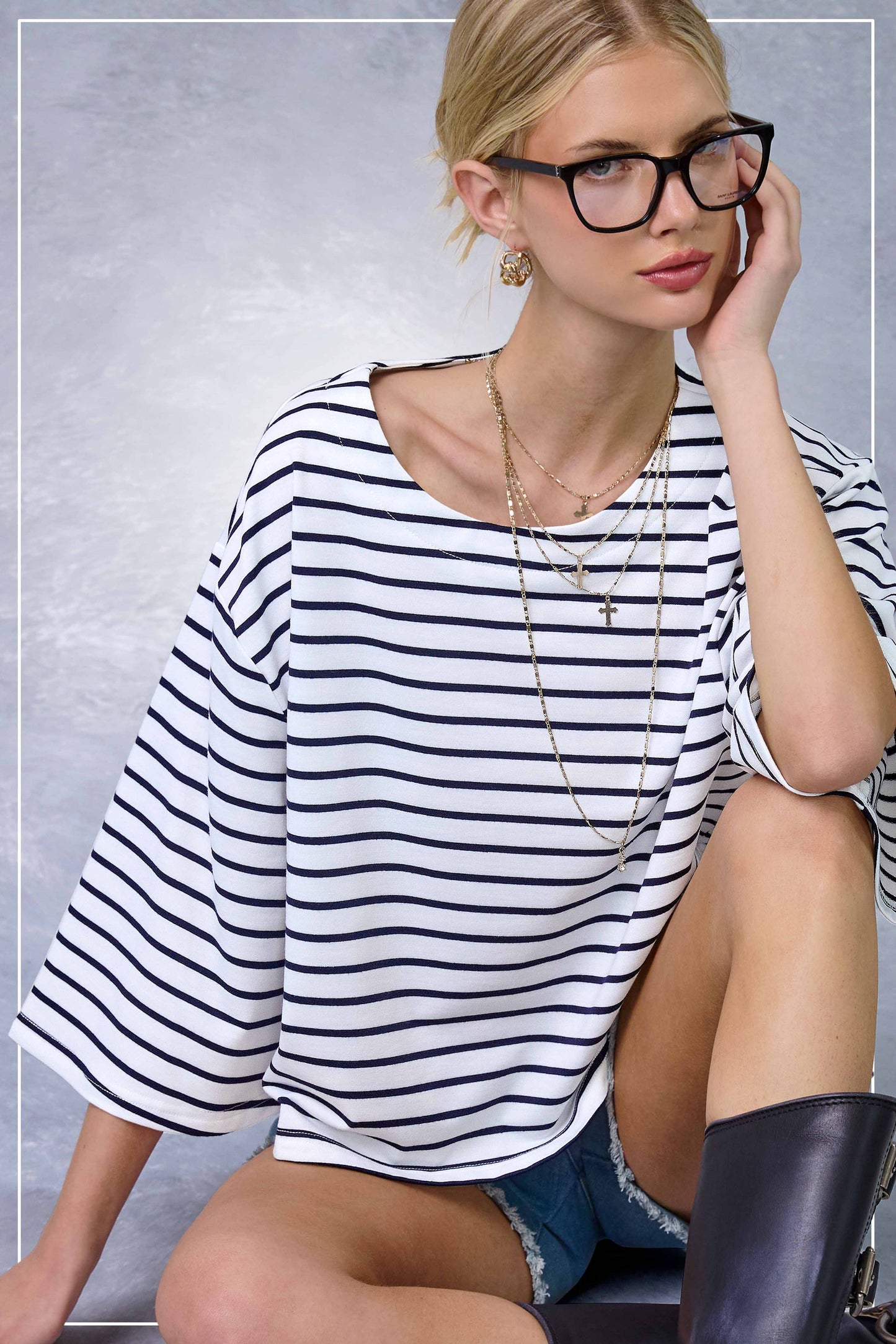 Striped Semi Crop Top