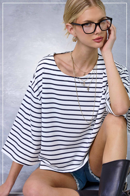 Striped Semi Crop Top