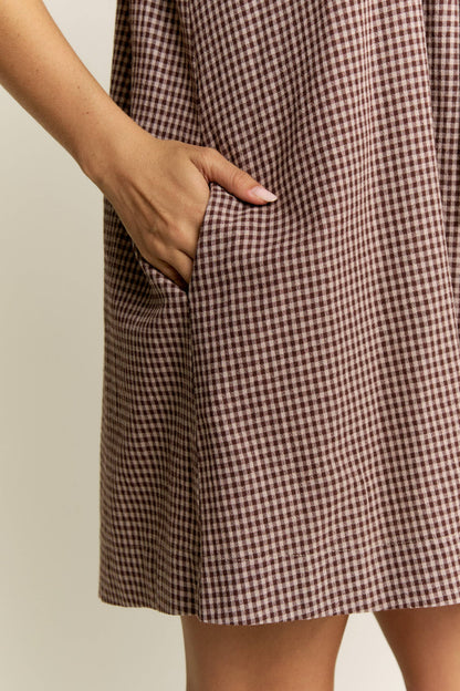 Gingham Puff Sleeve Dress