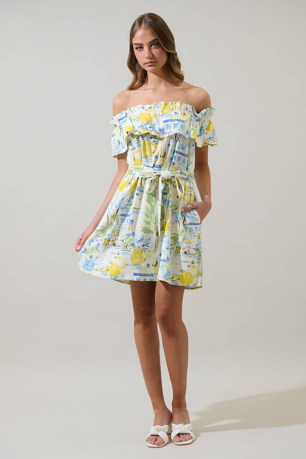 Amalfi Coast Valena Ruffle Mini Dress