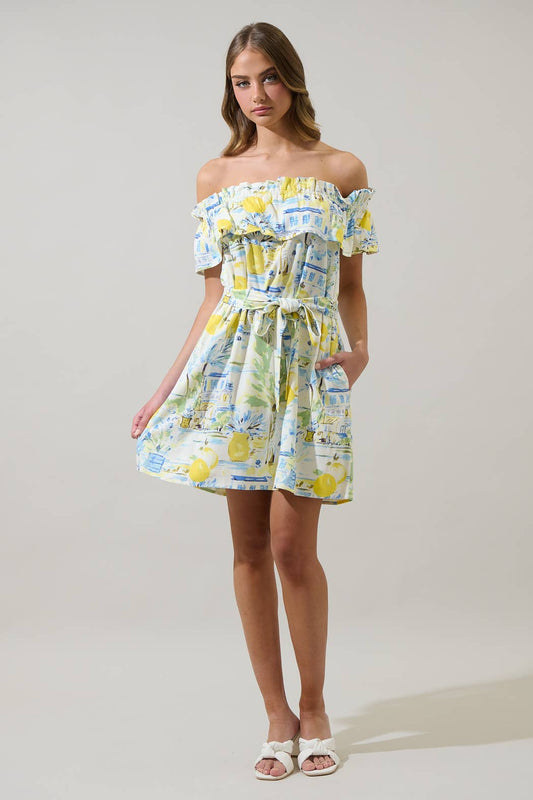Amalfi Coast Valena Ruffle Mini Dress