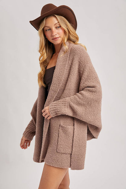 Blanket Wrap Boucle Knit Cardigan