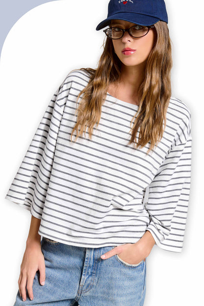 Striped Semi Crop Top