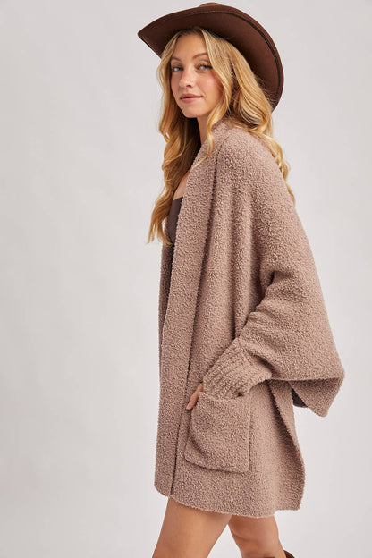 Blanket Wrap Boucle Knit Cardigan
