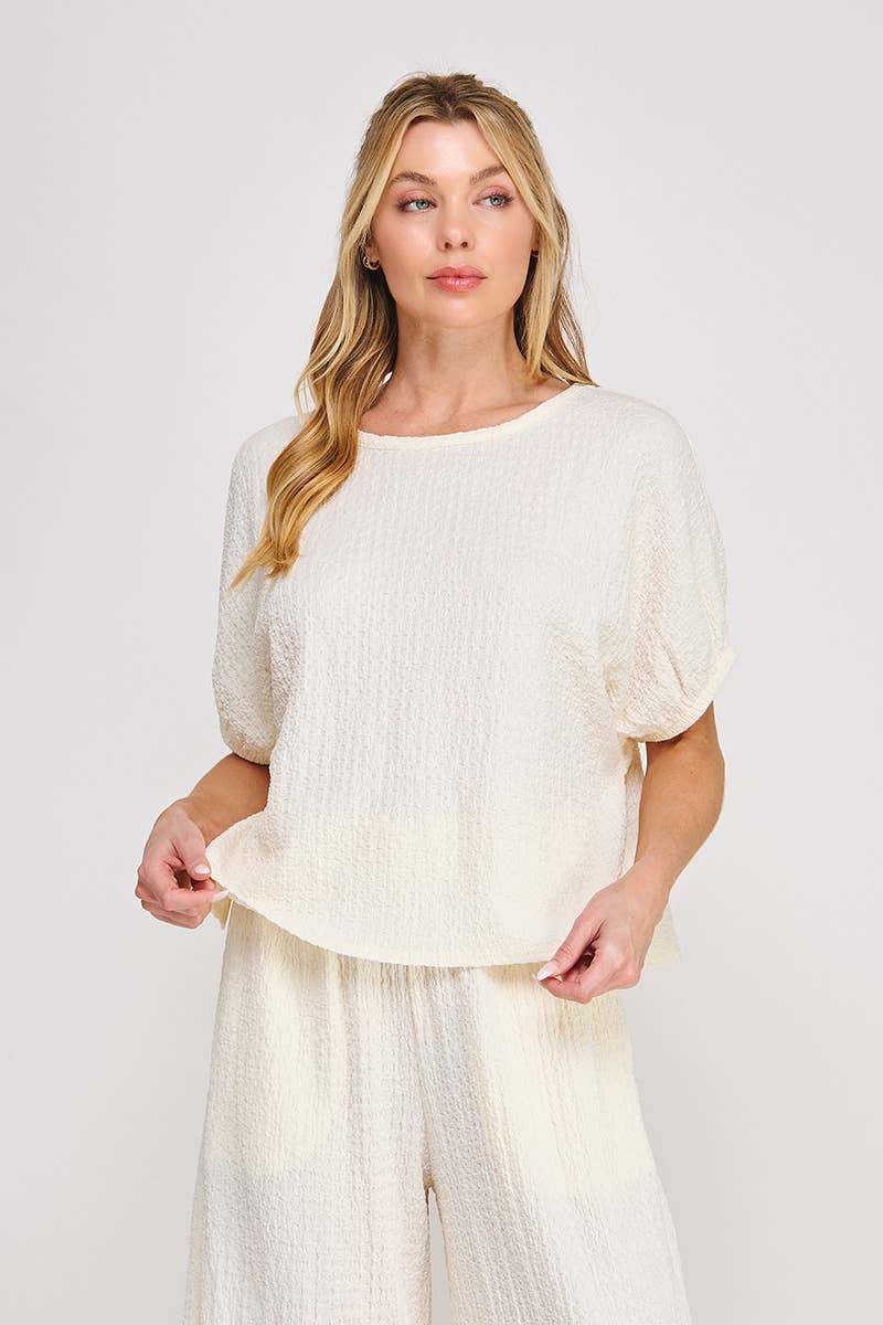 Textured Knit Dolman Top