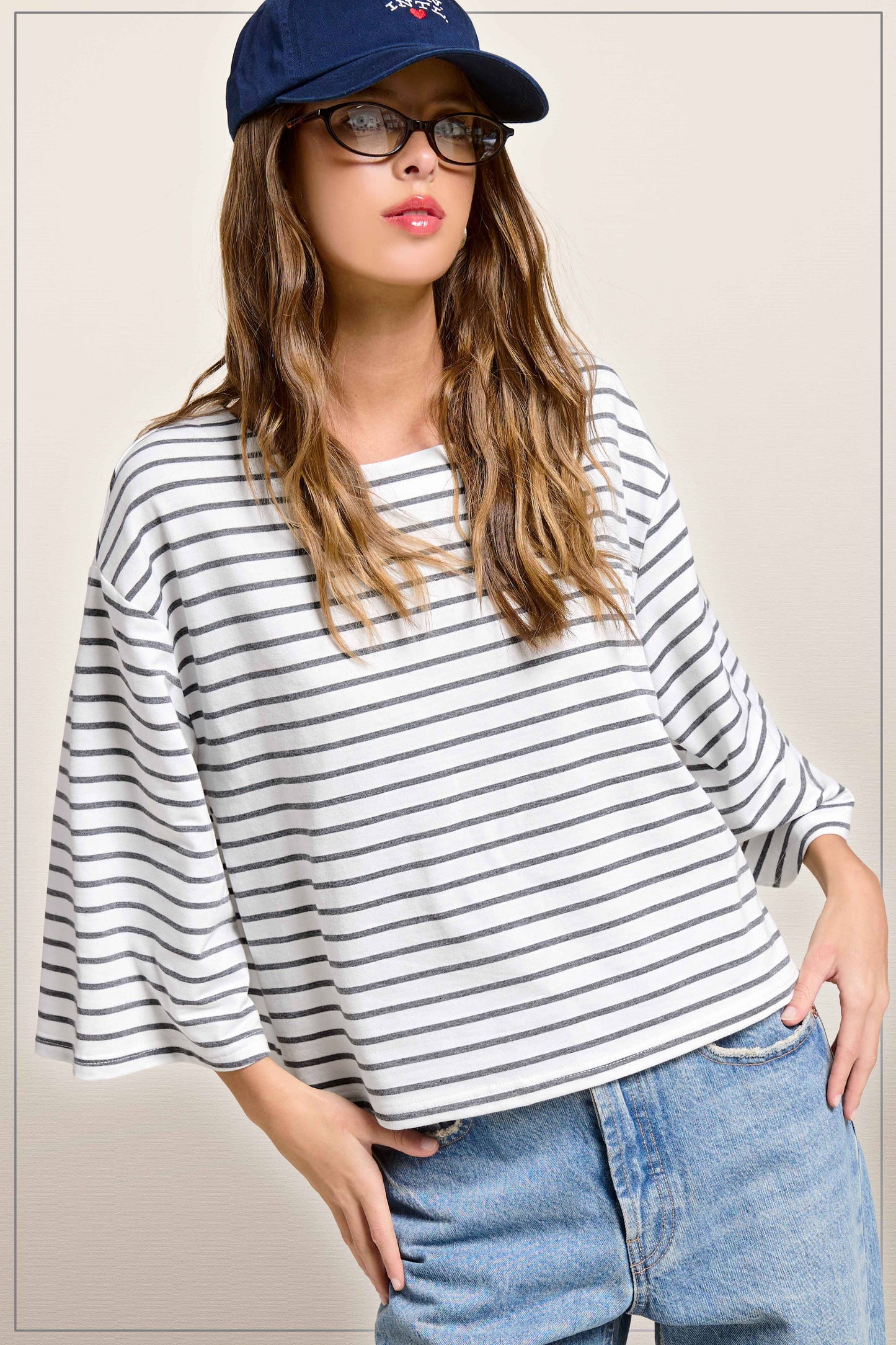 Striped Semi Crop Top
