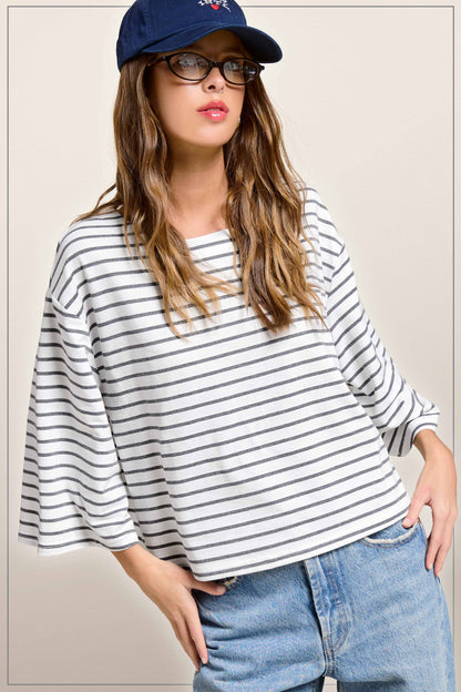 Striped Semi Crop Top
