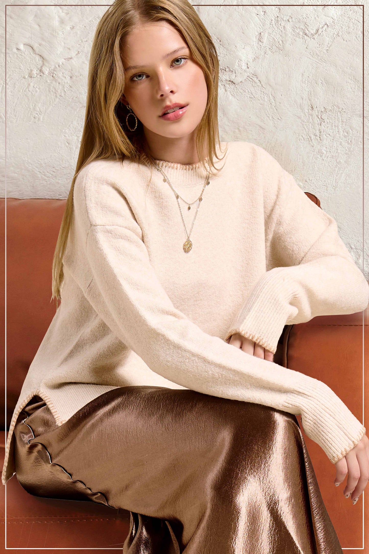 Contrast Stitch Sweater