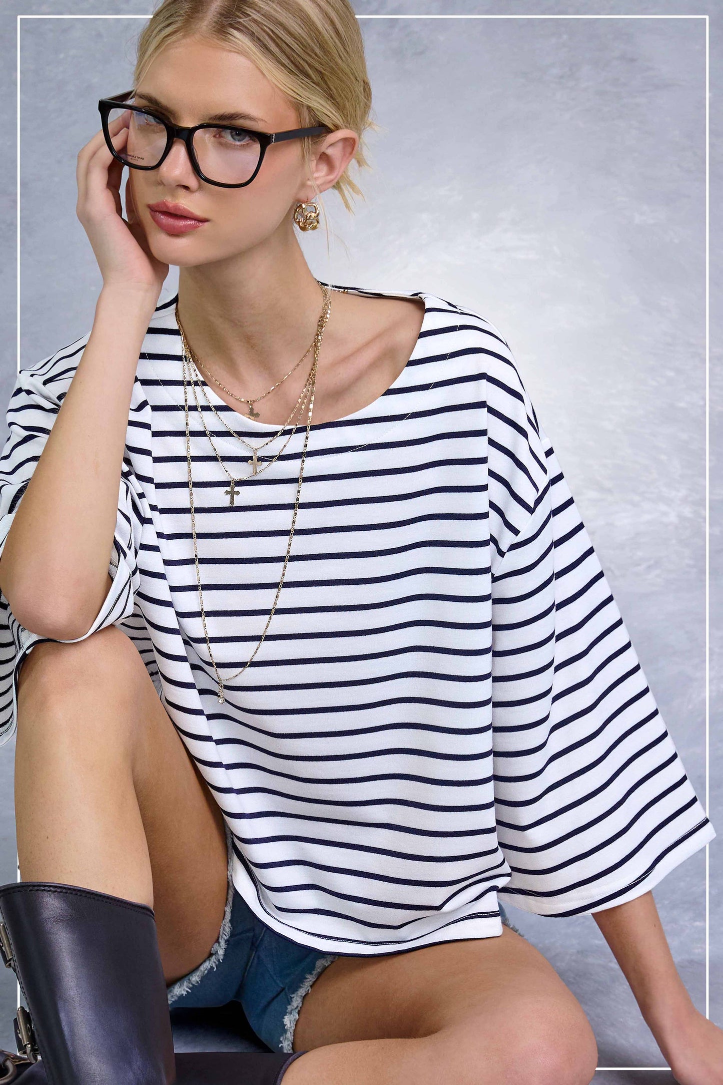 Striped Semi Crop Top