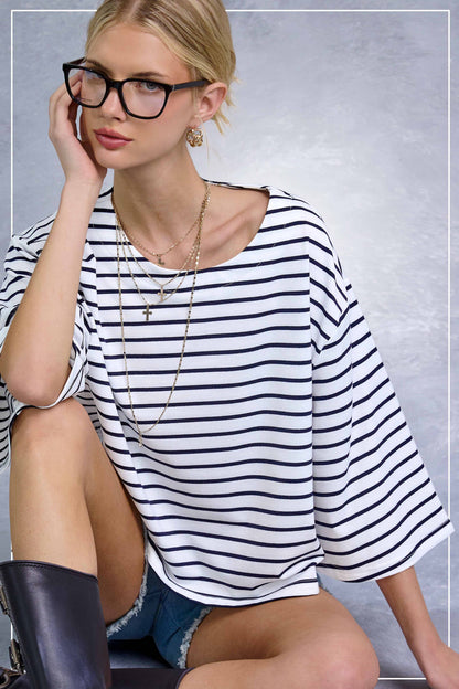 Striped Semi Crop Top