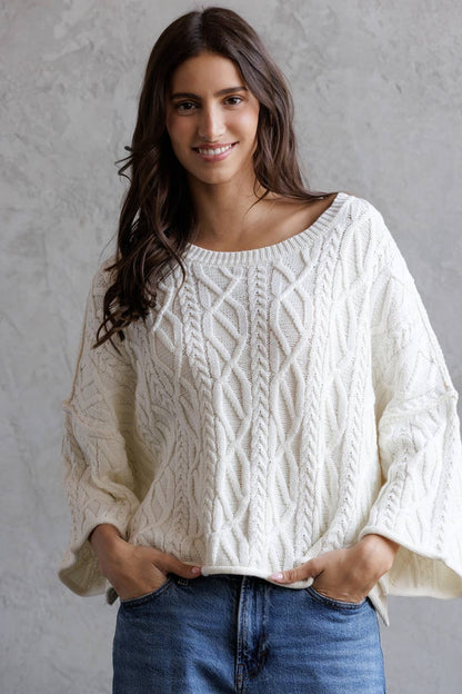 Cable Knit Cropped Sweater