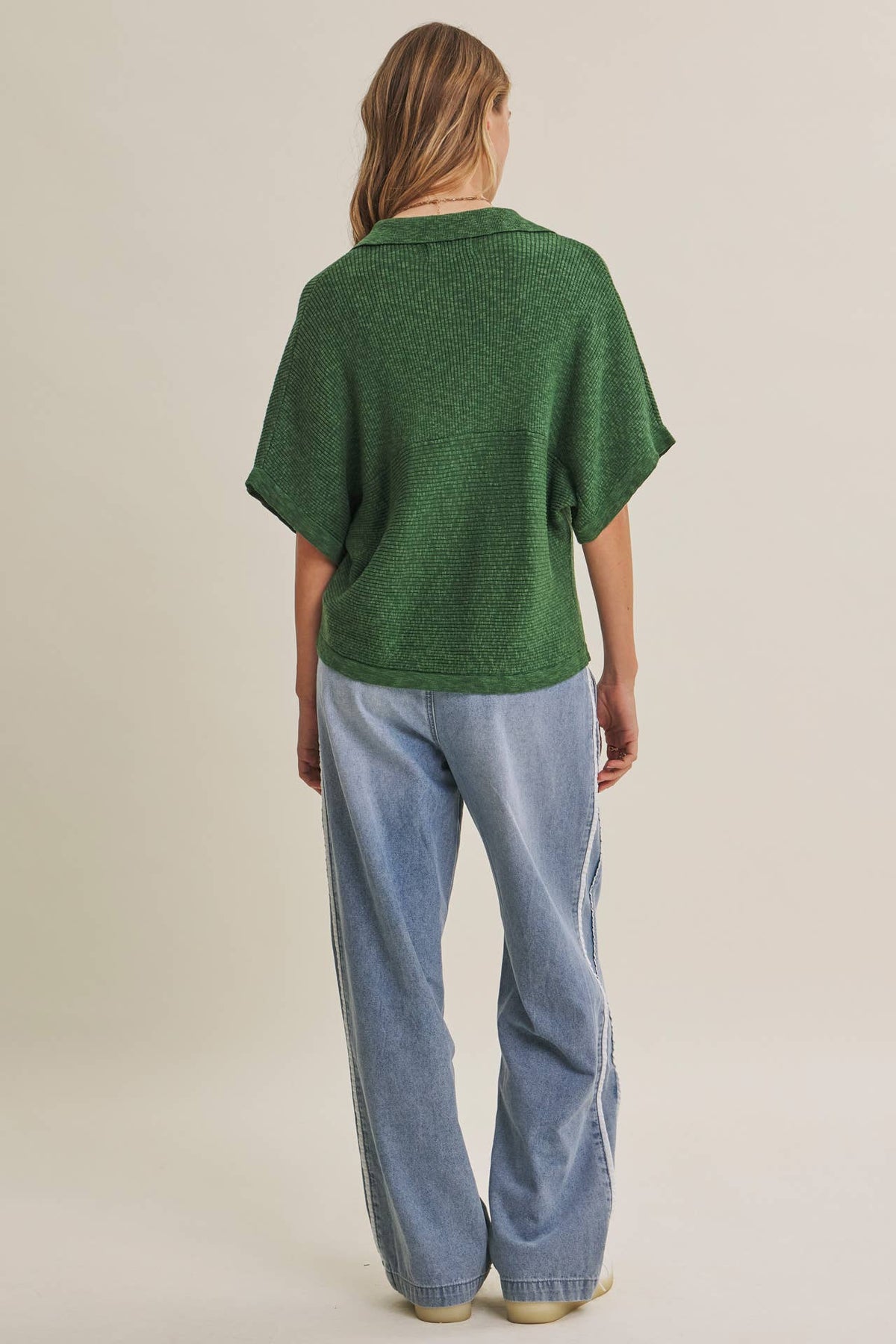 Relaxed Slub Rib Dolman Sweater