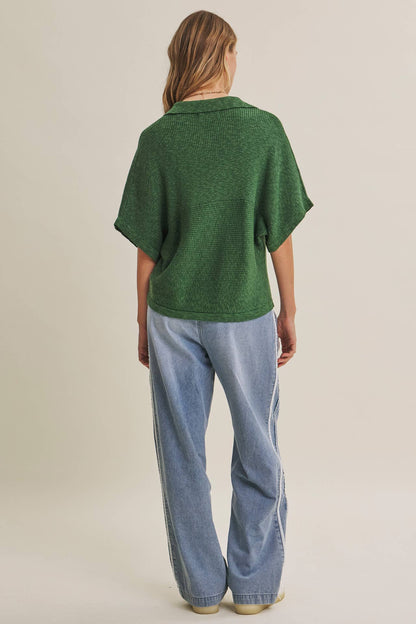 Relaxed Slub Rib Dolman Sweater