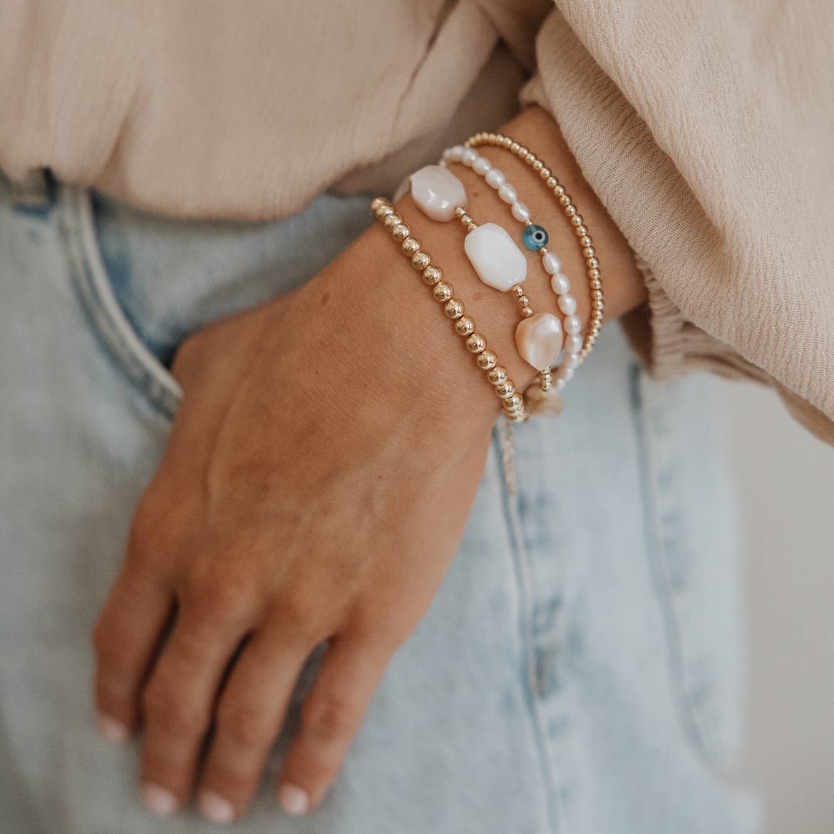 Gold Filled Luxe Beaded Bracelet