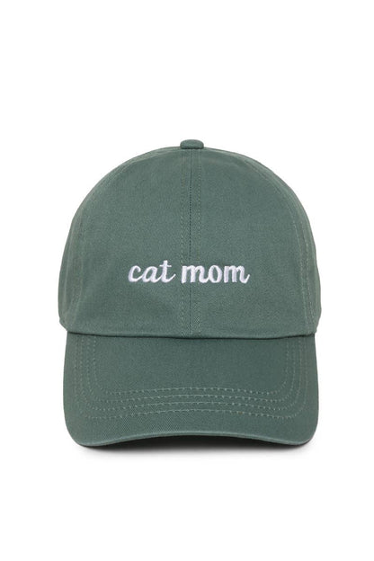 CAT MOM embroidery Baseball Cap