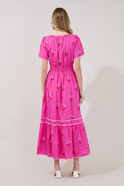 Ordy Smocked Midi Dress