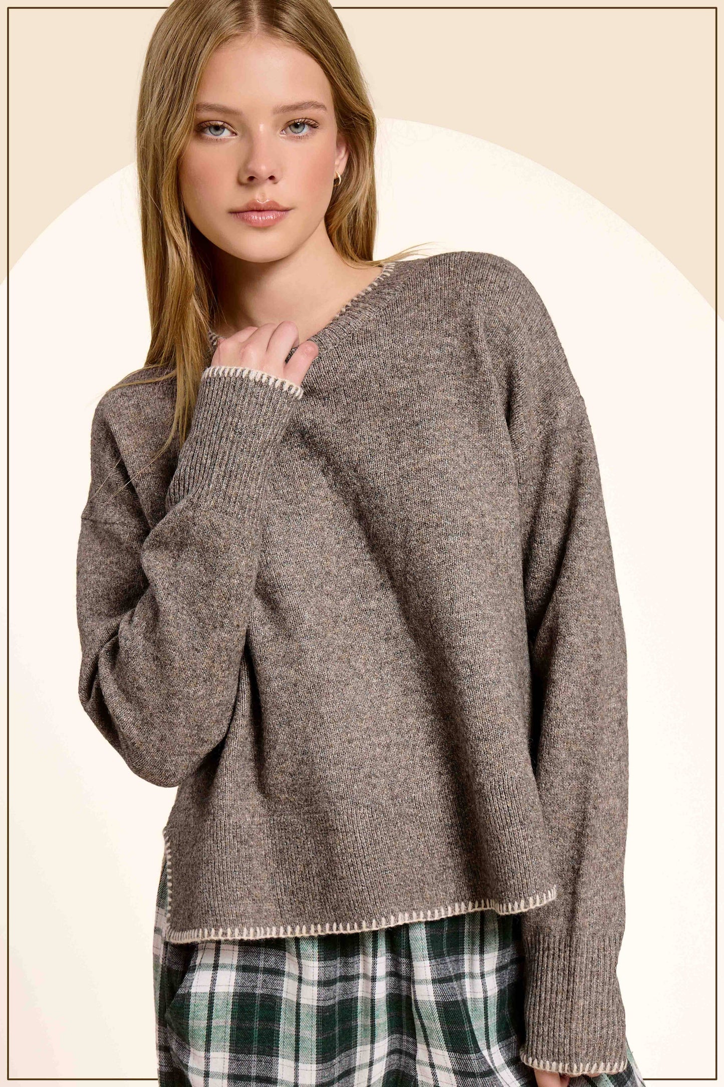 Contrast Stitch Sweater