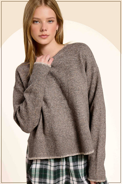Contrast Stitch Sweater