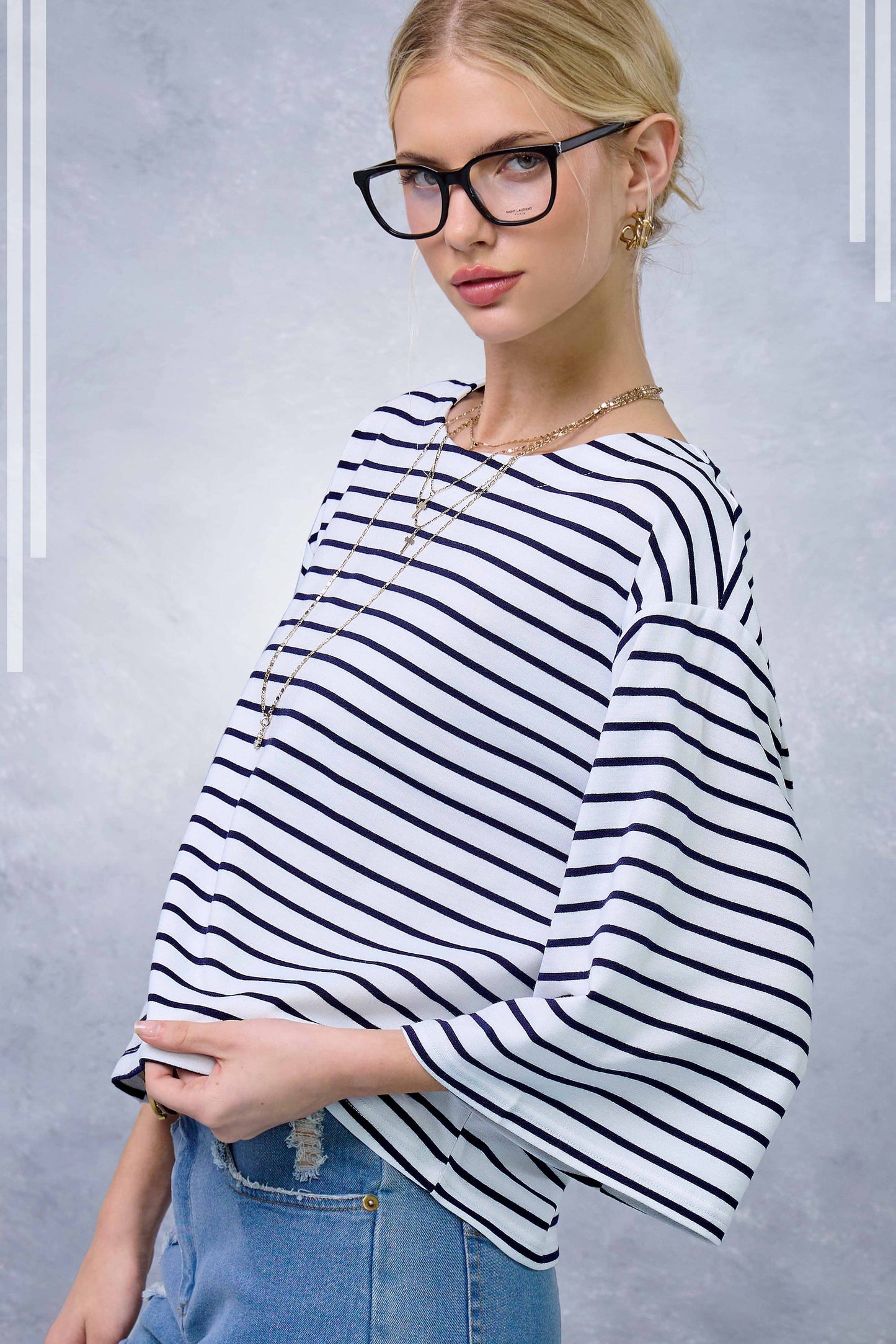 Striped Semi Crop Top