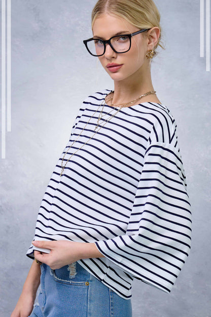 Striped Semi Crop Top