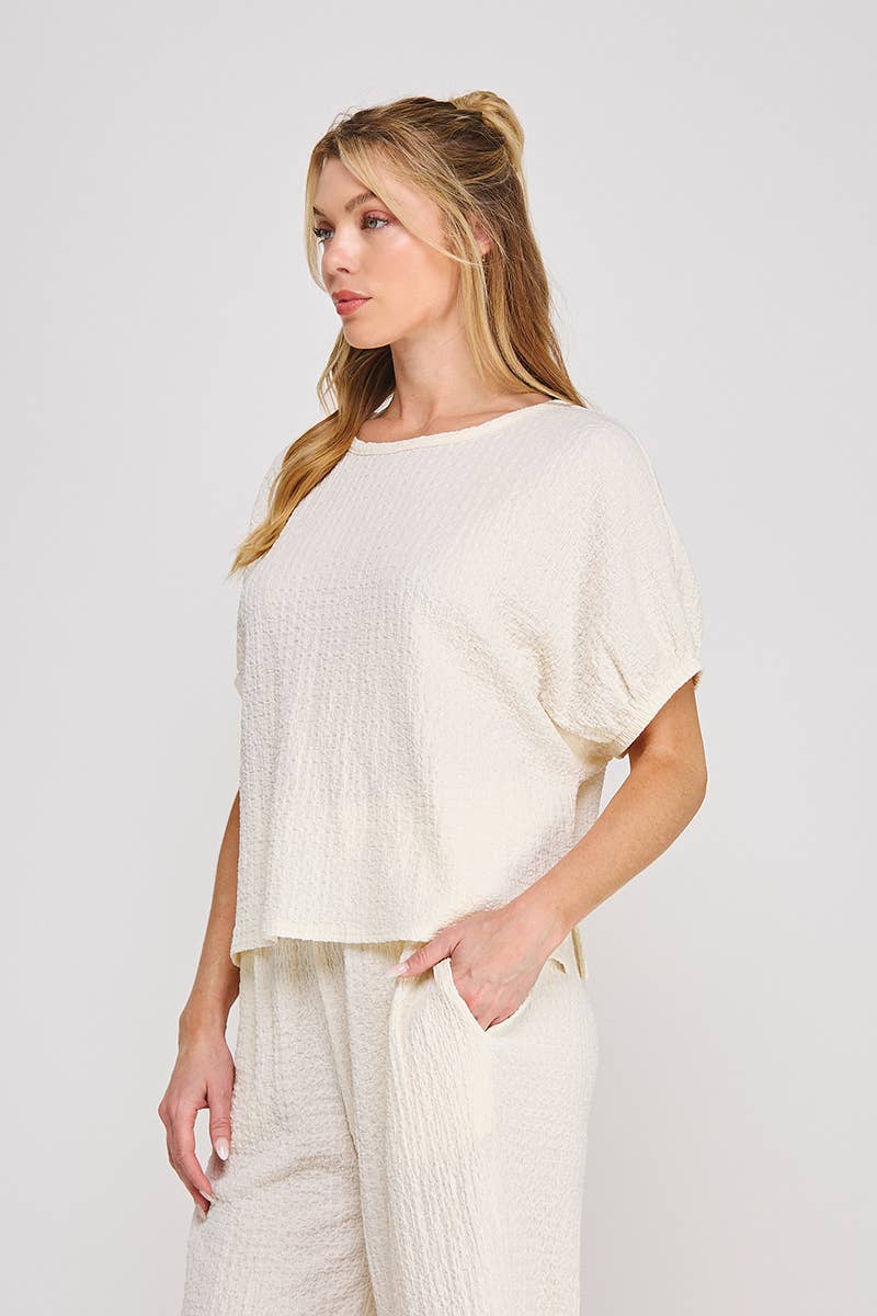 Textured Knit Dolman Top