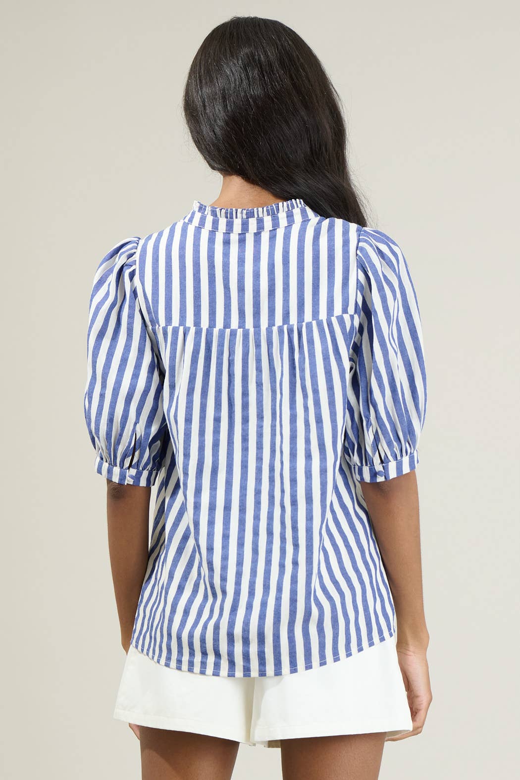 Catana Striped Delano Ruffle Blouse