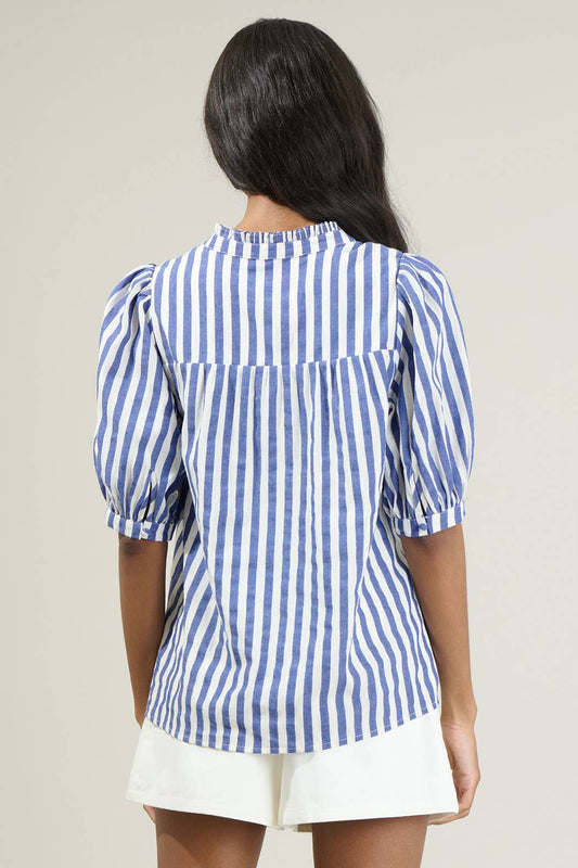 Catana Striped Delano Ruffle Blouse