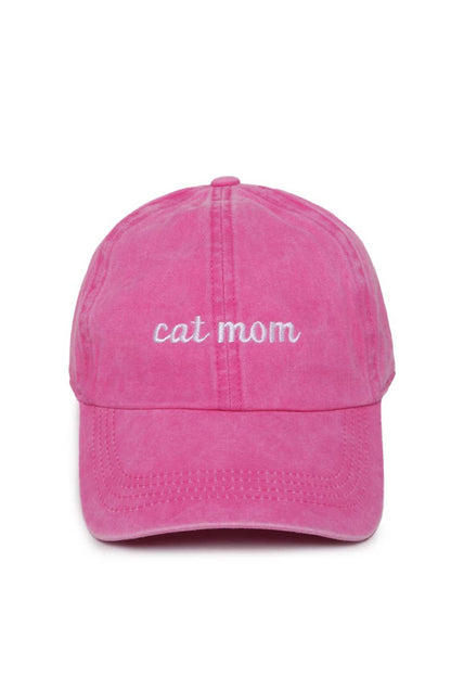 CAT MOM embroidery Baseball Cap