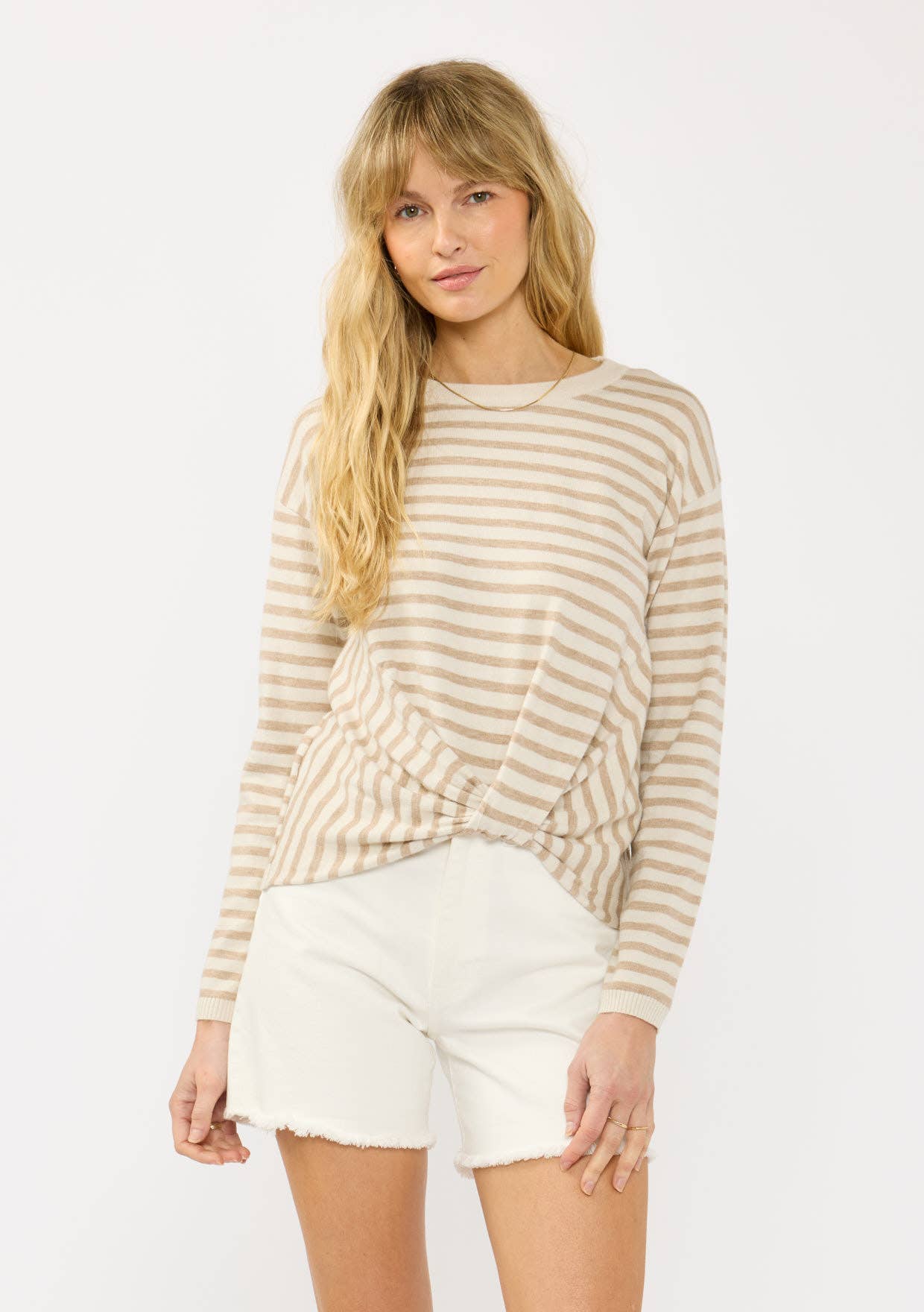 Front Knot Pullover Sweater