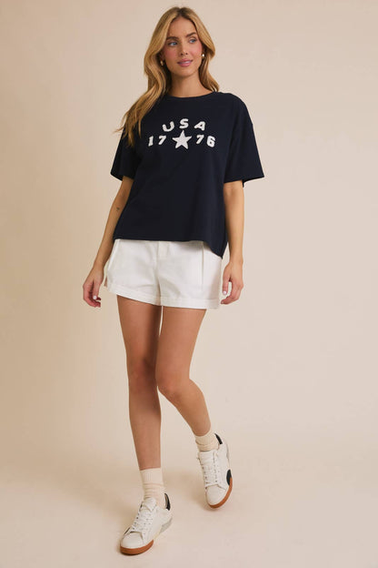 Crew Neck "USA" T-Shirt