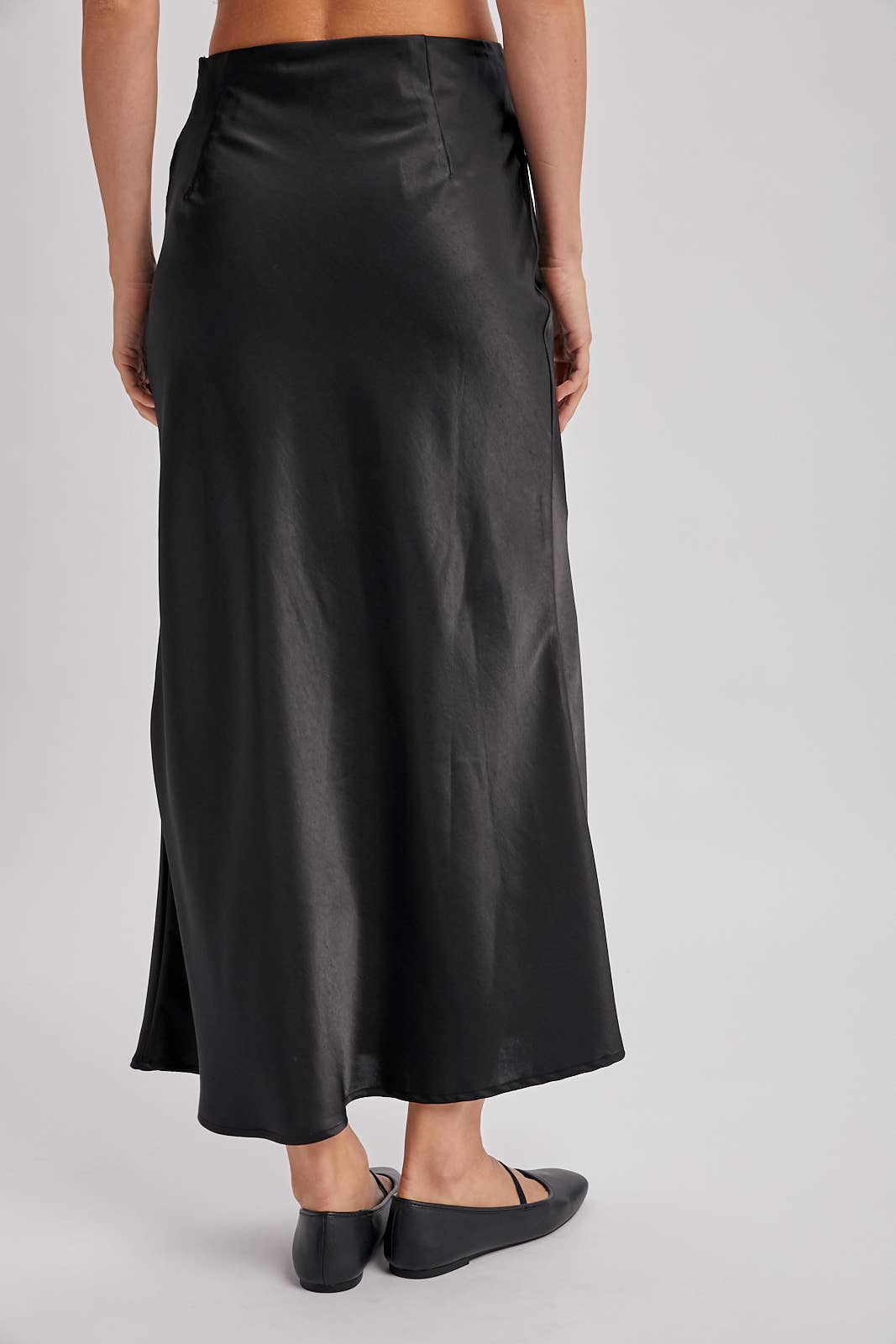 SATIN MIDI SKIRT