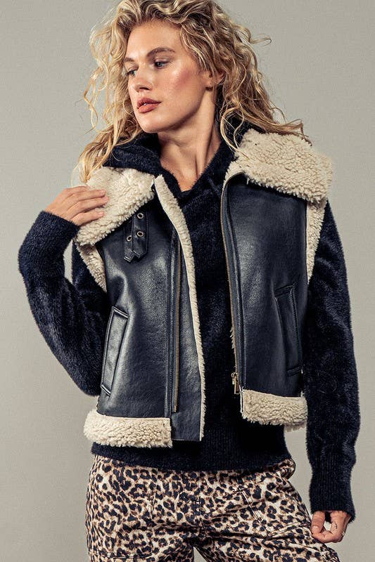 Sherpa Lined Cropped Vest