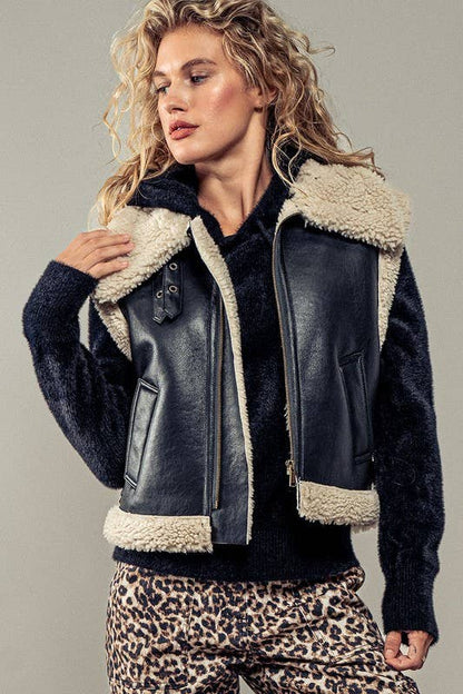 Sherpa Lined Cropped Vest