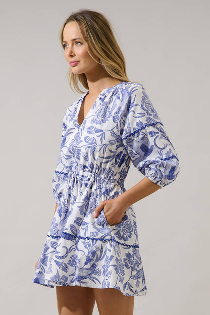 Dabria Split Neck Mini Dress