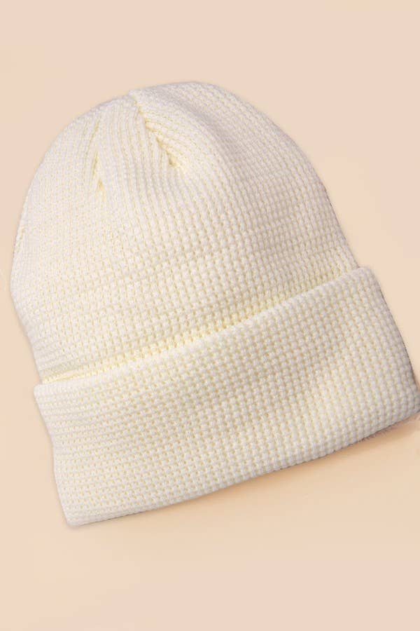 Soft Ribbed Knit Beanie Hat