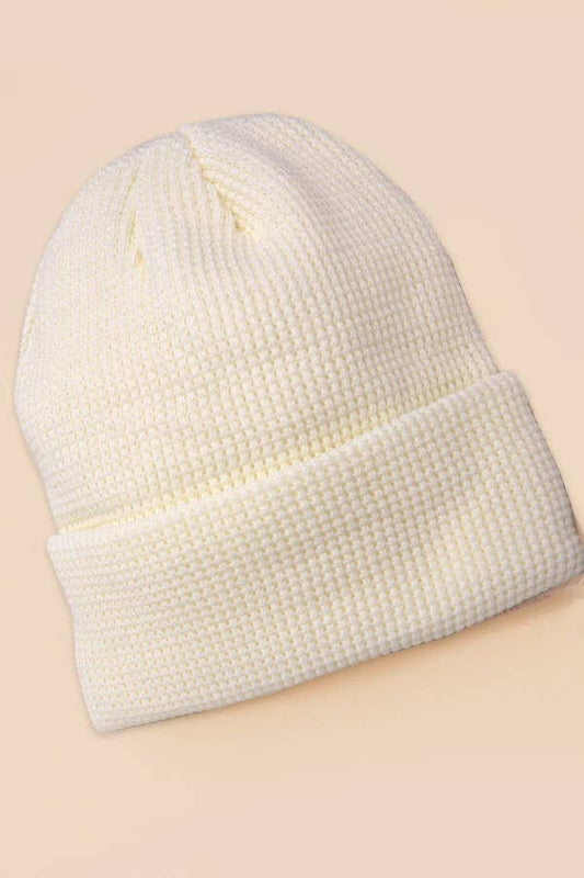 Soft Ribbed Knit Beanie Hat