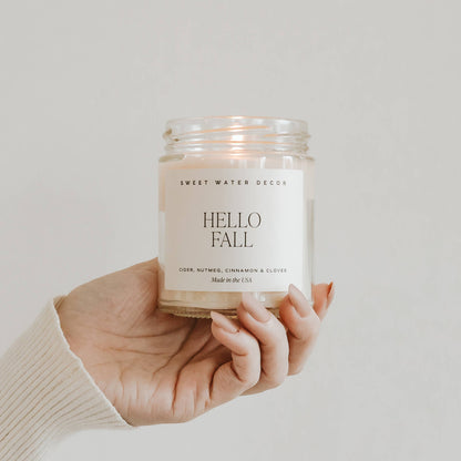 Hello Fall 9 oz Soy Candle - Fall Home Decor & Gifts