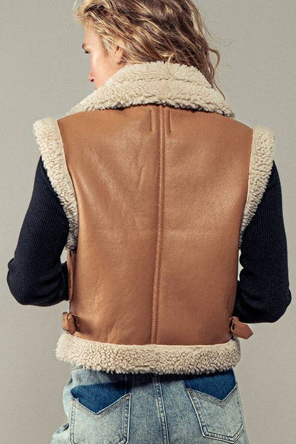 Sherpa Lined Cropped Vest