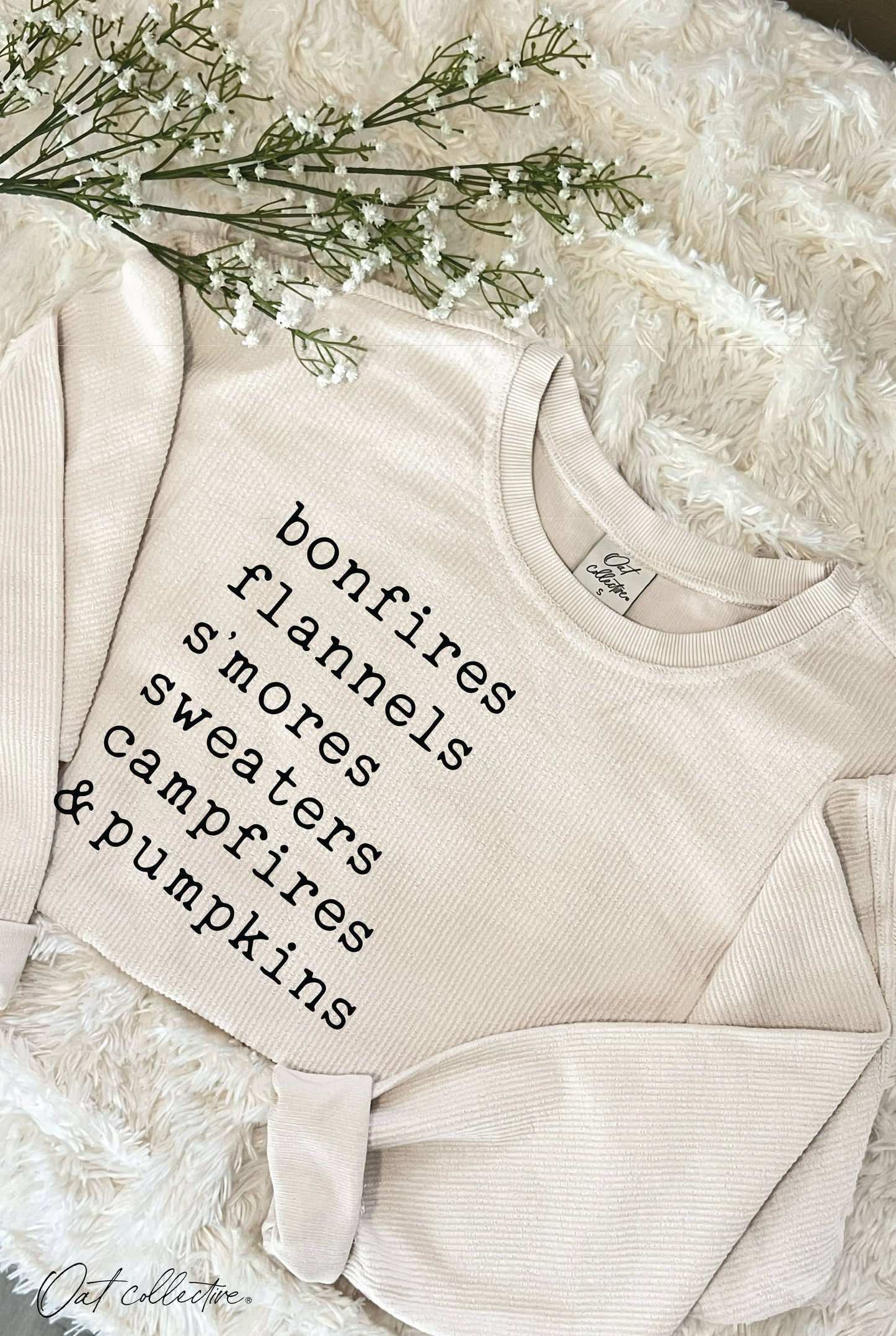 BONFIRES FLANNELS Cropped Thermal Vintage Pullover