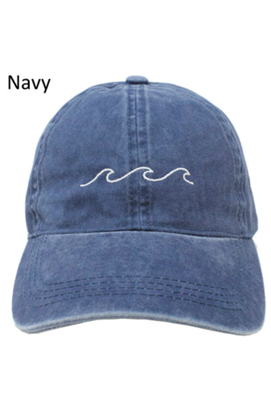 LCAP031 - "Waves" Embroidery Washed Baseball Cap