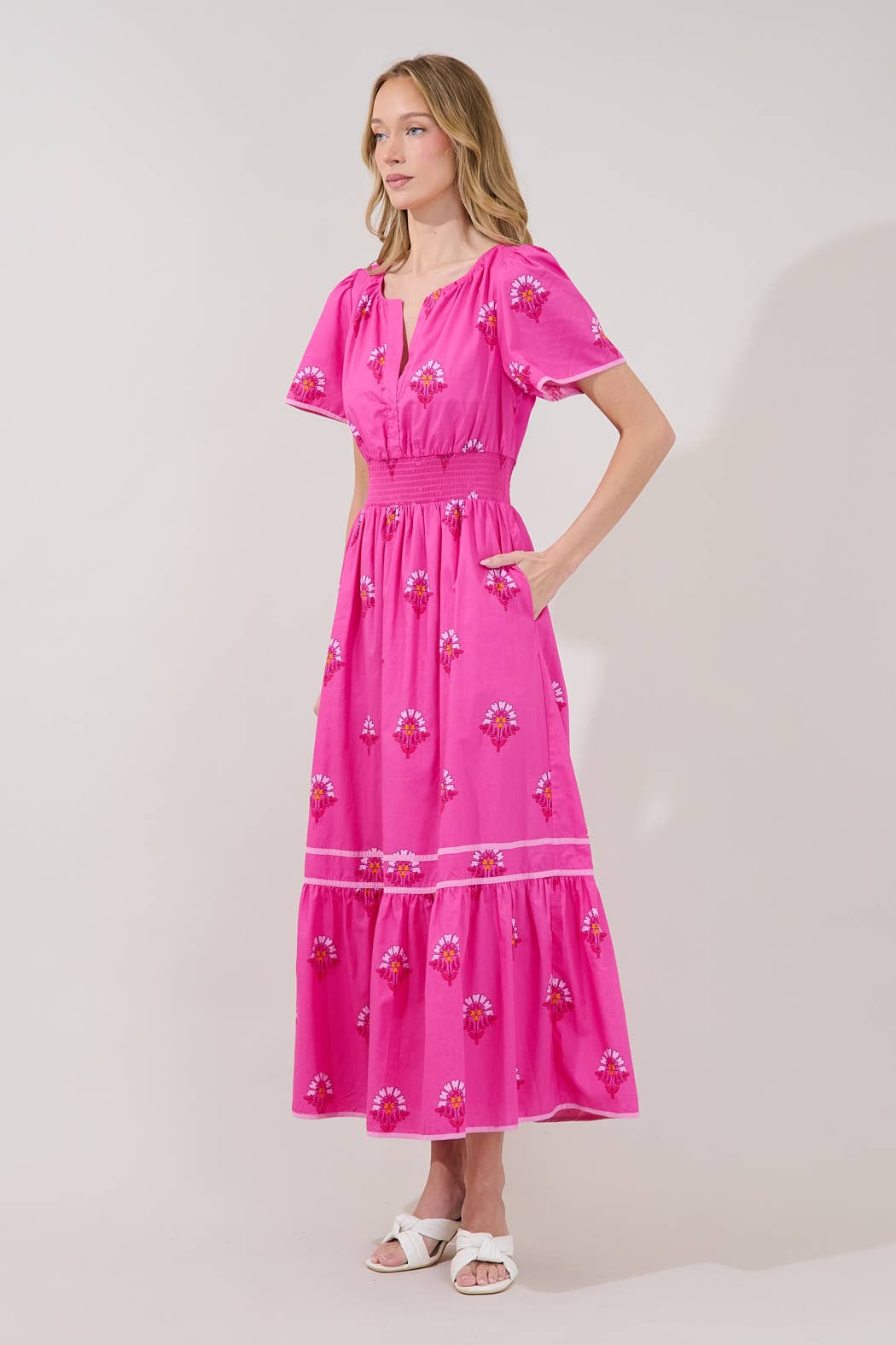 Ordy Smocked Midi Dress
