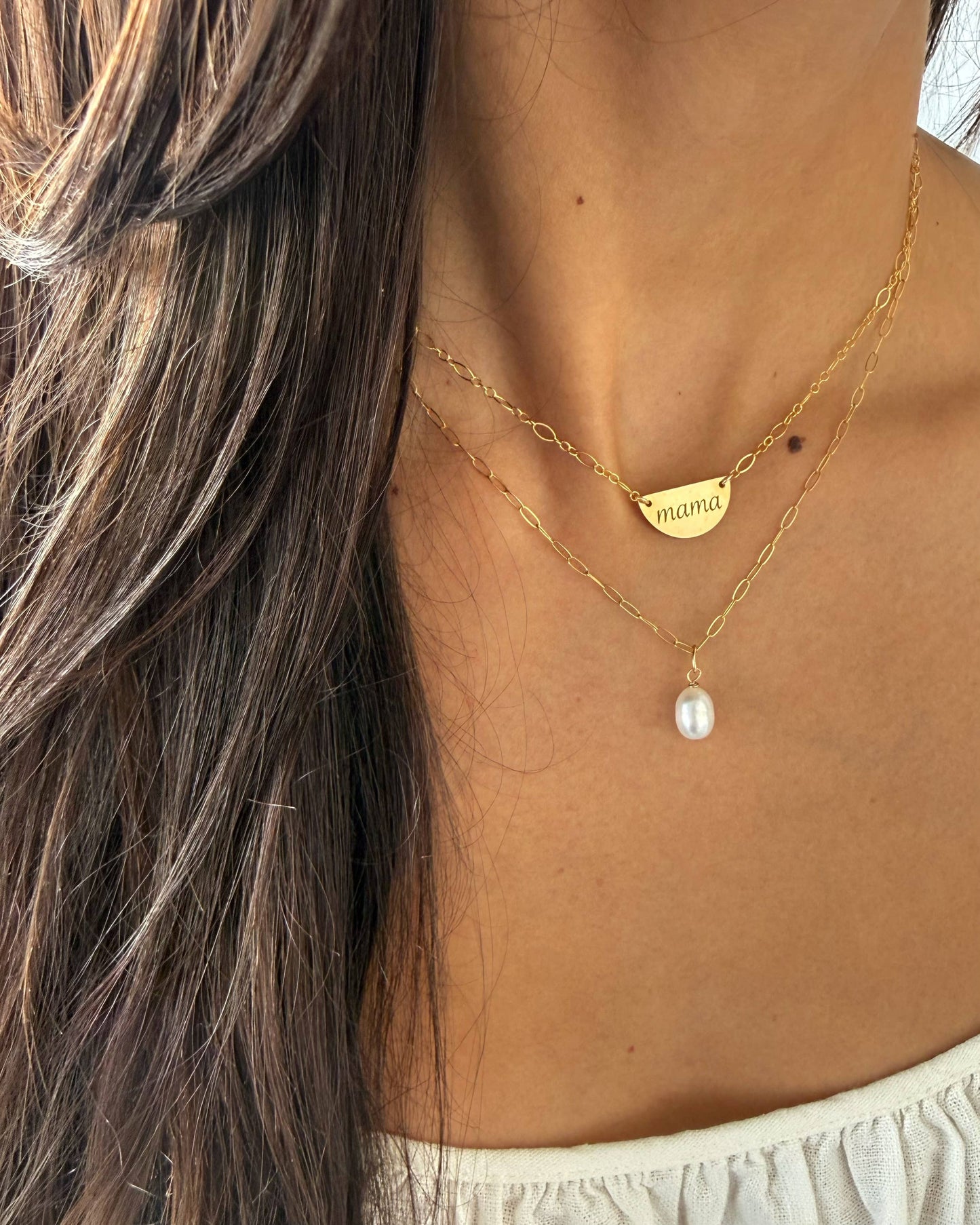 Baroque Pearl Necklace Gold Filled