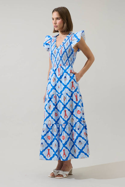 Lobster Bay Tiered Midi Dress