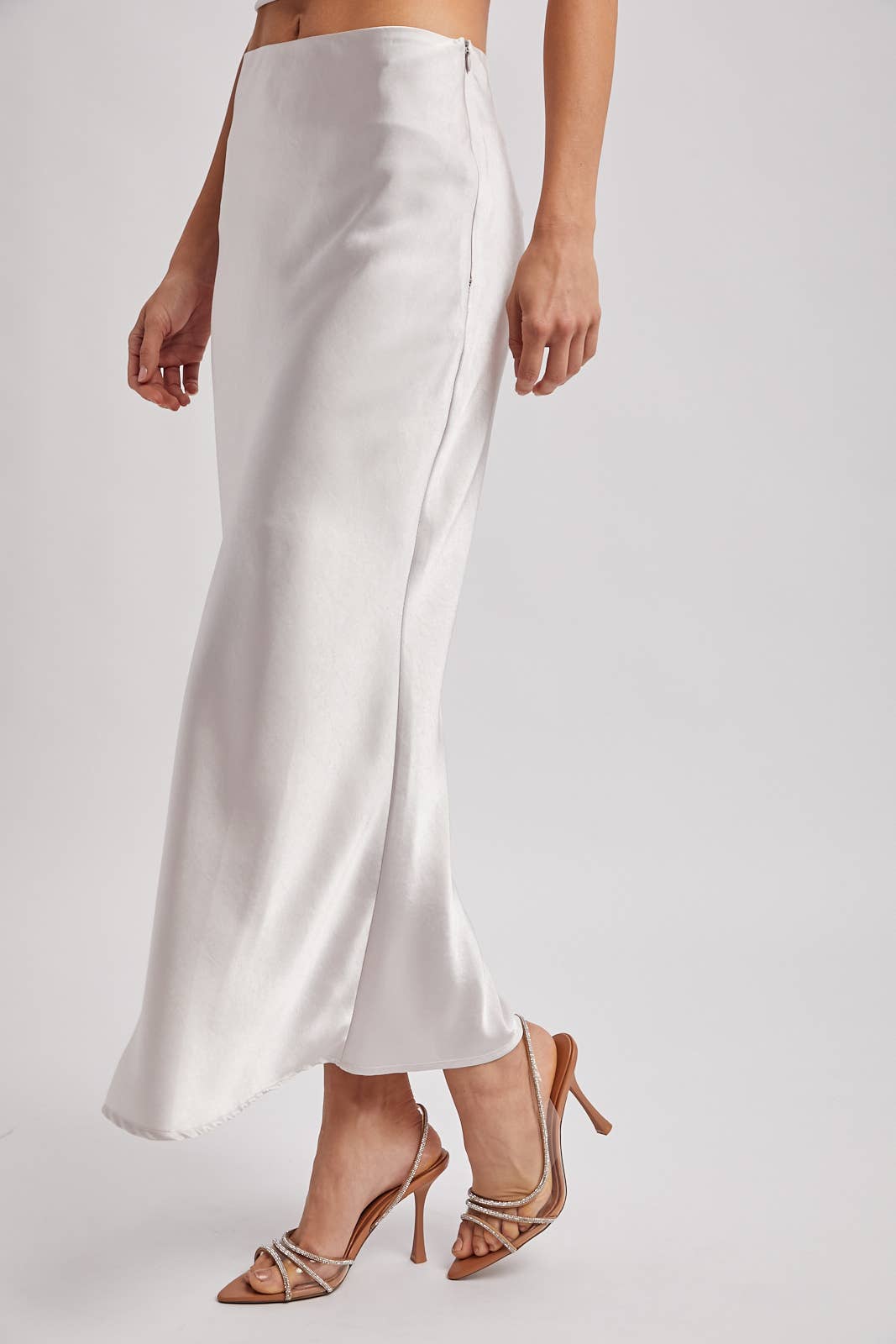 SATIN MIDI SKIRT