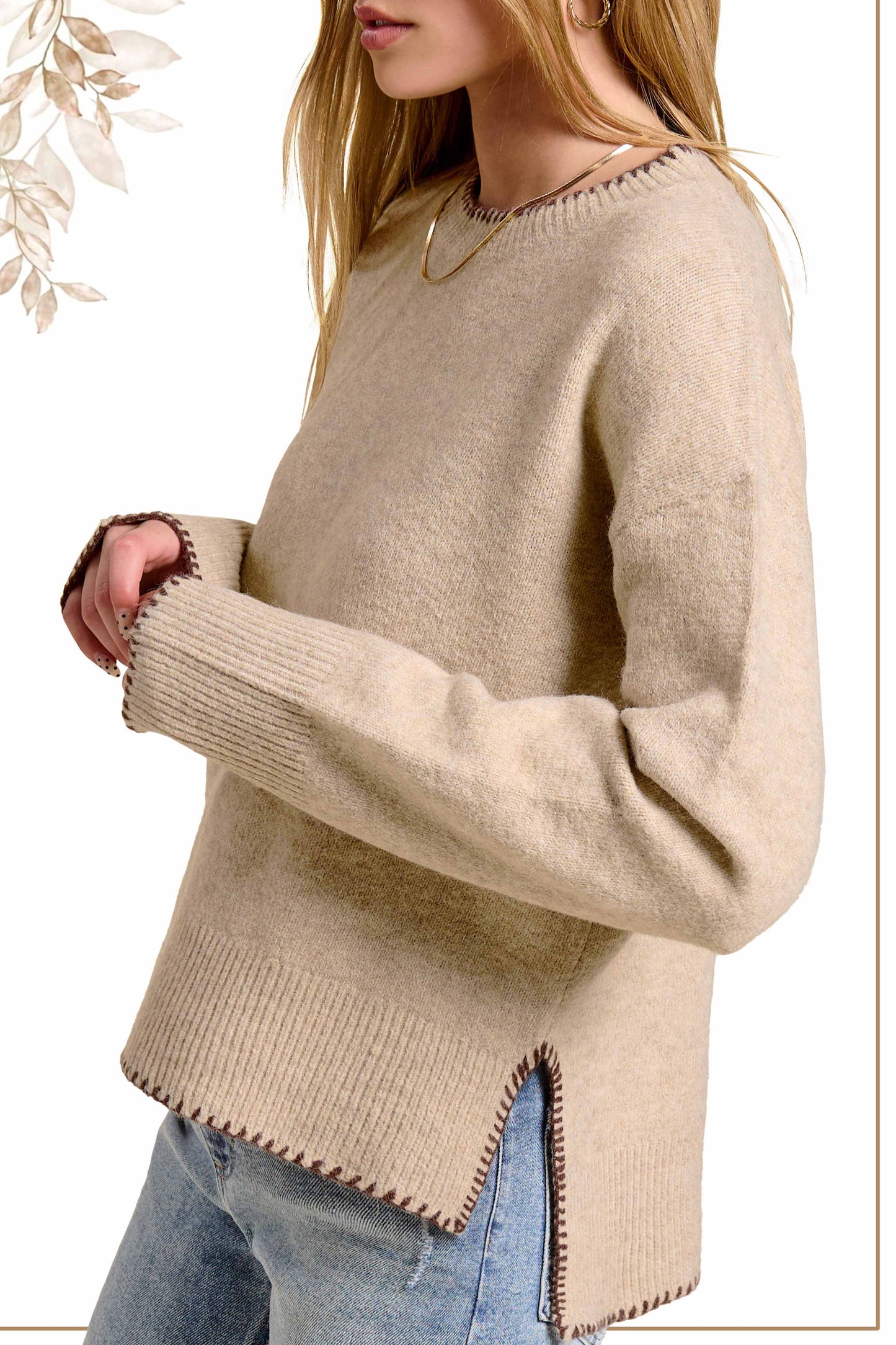 Contrast Stitch Sweater