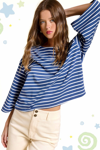 Striped Semi Crop Top